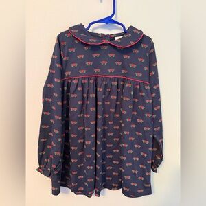 The Beaufort Bonnet Company Navy Dress Top with Red Hearts